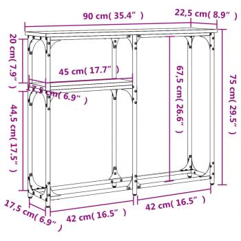 Konsolentisch Schwarz 90x22,5x75 cm Holzwerkstoff