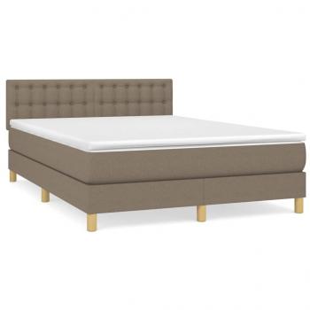 Boxspringbett mit Matratze Taupe 140x200 cm Stoff