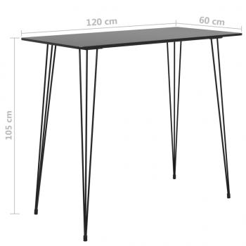 Bartisch Schwarz 120x60x105 cm