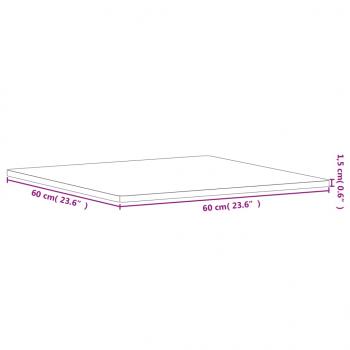 Tischplatte 60x60x1,5 cm Quadratisch Massivholz Buche