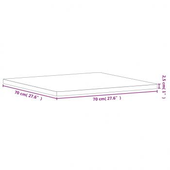 Tischplatte 70x70x2,5 cm Quadratisch Massivholz Buche