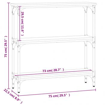 Konsolentisch Räuchereiche 75x22,5x75 cm Holzwerkstoff