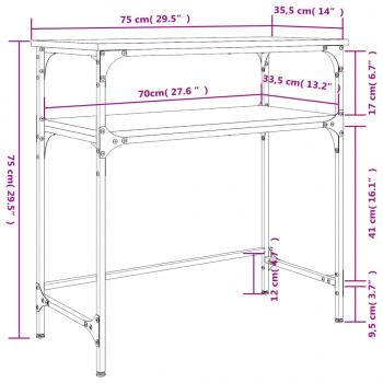 Konsolentisch Sonoma-Eiche 75x35,5x75 cm Holzwerkstoff