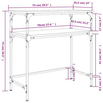 Konsolentisch Grau Sonoma 75x35,5x75 cm Holzwerkstoff