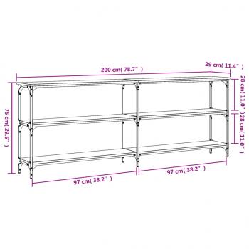 Konsolentisch Schwarz 200x29x75 cm Holzwerkstoff