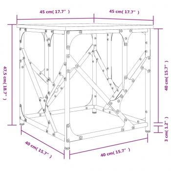 Couchtisch Grau Sonoma 45x45x47,5 cm Holzwerkstoff