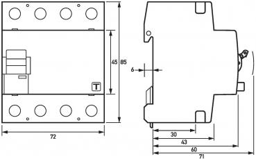 Doepke DFS 4 025-4/0,03-B SK Fehlerstromschutzschalter, 25/0,03A, 4-Polig, Typ B (09124998)