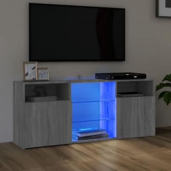 ARDEBO.de - TV-Schrank mit LED-Leuchten Grau Sonoma 120x30x50 cm