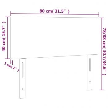 LED Kopfteil Dunkelgrau 80x5x78/88 cm Stoff