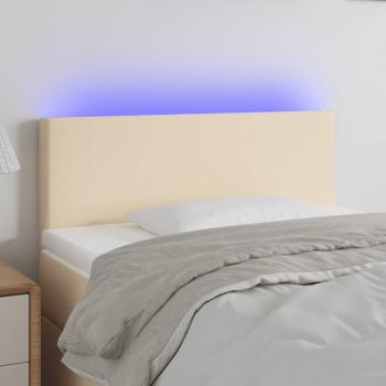 ARDEBO.de - LED Kopfteil Creme 80x5x78/88 cm Stoff