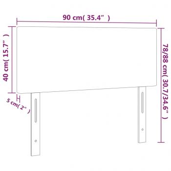 LED Kopfteil Dunkelgrau 90x5x78/88 cm Stoff