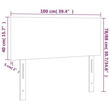 LED Kopfteil Creme 100x5x78/88 cm Stoff