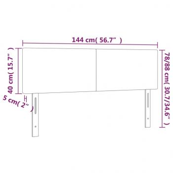 LED Kopfteil Schwarz 144x5x78/88 cm Stoff