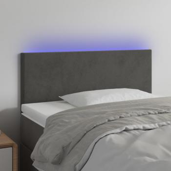 ARDEBO.de - LED Kopfteil Dunkelgrau 80x5x78/88 cm Samt