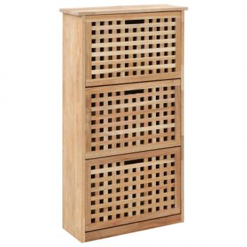 ARDEBO.de - Schuhschrank 55 x 20 x 104 cm Walnuss Massivholz