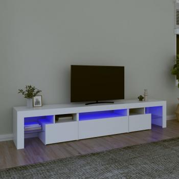 ARDEBO.de - TV-Schrank mit LED-Leuchten Weiß 215x36,5x40 cm