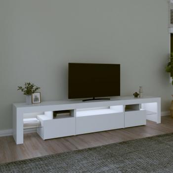 TV-Schrank mit LED-Leuchten Weiß 215x36,5x40 cm