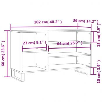 Schuhregal Weiß 102x36x60 cm Holzwerkstoff