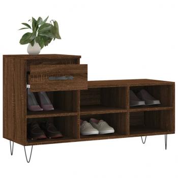 Schuhregal Braun Eichen-Optik 102x36x60 cm Holzwerkstoff