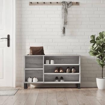 ARDEBO.de - Schuhregal Grau Sonoma 102x36x60 cm Holzwerkstoff