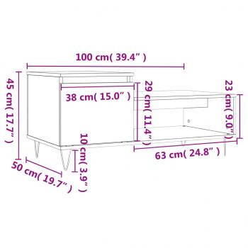 Couchtisch Betongrau 100x50x45 cm Holzwerkstoff