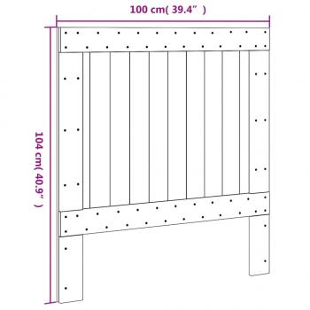 Kopfteil 100x104 cm Massivholz Kiefer