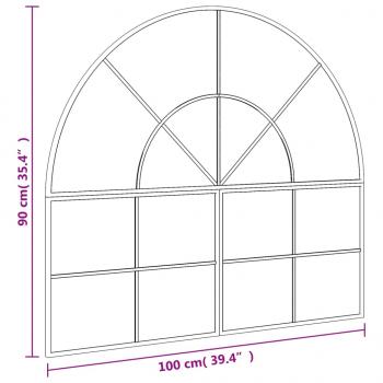 Wandspiegel Schwarz 100x90 cm Gewölbt Eisen