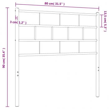 Kopfteil Metall Schwarz 75 cm