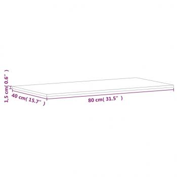 Tischplatte 80x40x1,5 cm Rechteckig Massivholz Buche