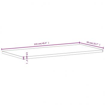 Werkbankplatte 115x55x2,5 cm Massivholz Buche