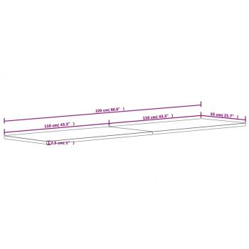 Schreibtischplatte 220x55x2,5 cm Massivholz Buche