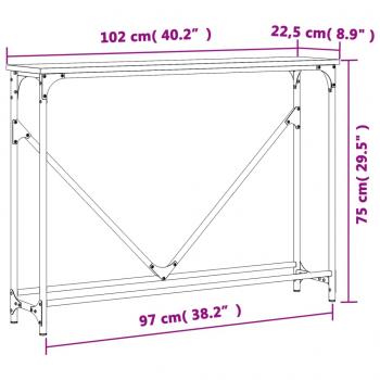 Konsolentisch Braun Eichen-Optik 102x22,5x75 cm Holzwerkstoff