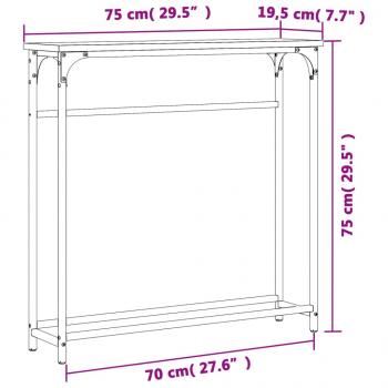 Konsolentisch Schwarz 75x19,5x75 cm Holzwerkstoff