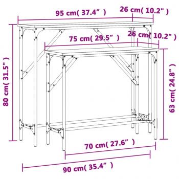 Konsolentische 2 Stk. Grau Sonoma Holzwerkstoff