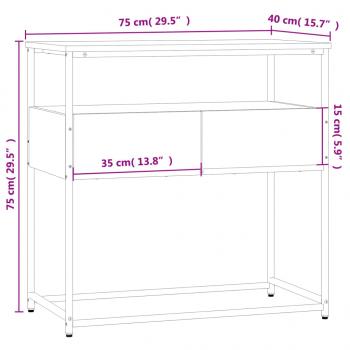 Konsolentisch Braun Eichen-Optik 75x40x75 cm Holzwerkstoff