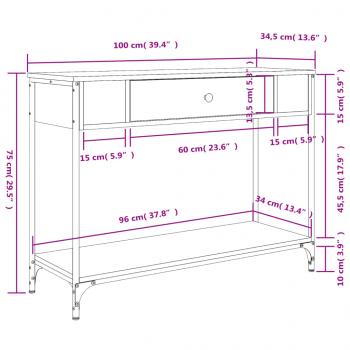 Konsolentisch Sonoma-Eiche 100x34,5x75 cm Holzwerkstoff