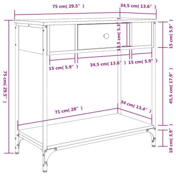 Konsolentisch Sonoma-Eiche 75x34,5x75 cm Holzwerkstoff