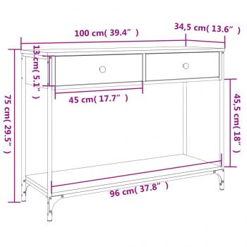 Konsolentisch Grau Sonoma 100x34,5x75 cm Holzwerkstoff