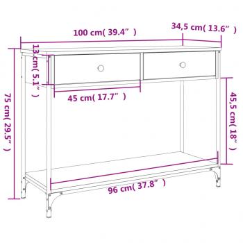 Konsolentisch Braun Eichen-Optik 100x34,5x75 cm Holzwerkstoff