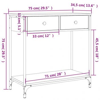 Konsolentisch Schwarz 75x34,5x75 cm Holzwerkstoff