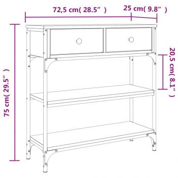 Konsolentisch Räuchereiche 72,5x25x75 cm Holzwerkstoff