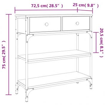 Konsolentisch Braun Eichen-Optik 72,5x25x75 cm Holzwerkstoff