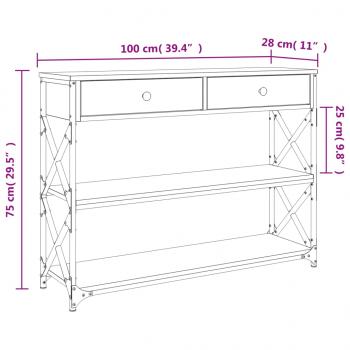 Konsolentisch Schwarz 100x28x75 cm Holzwerkstoff