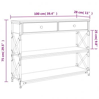 Konsolentisch Sonoma-Eiche 100x28x75 cm Holzwerkstoff