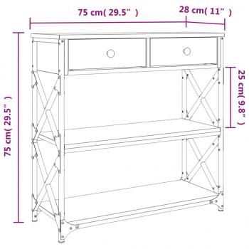 Konsolentisch Schwarz 75x28x75 cm Holzwerkstoff