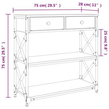 Konsolentisch Grau Sonoma 75x28x75 cm Holzwerkstoff