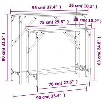 Konsolentische 2 Stk. Sonoma-Eiche Holzwerkstoff