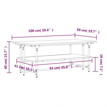 Couchtisch Schwarz 100x50x40 cm Holzwerkstoff