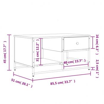 Couchtisch Schwarz 85,5x51x45 cm Holzwerkstoff