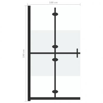 Faltbare begehbare Duschwand Halbmattiertes ESG-Glas 100x190 cm